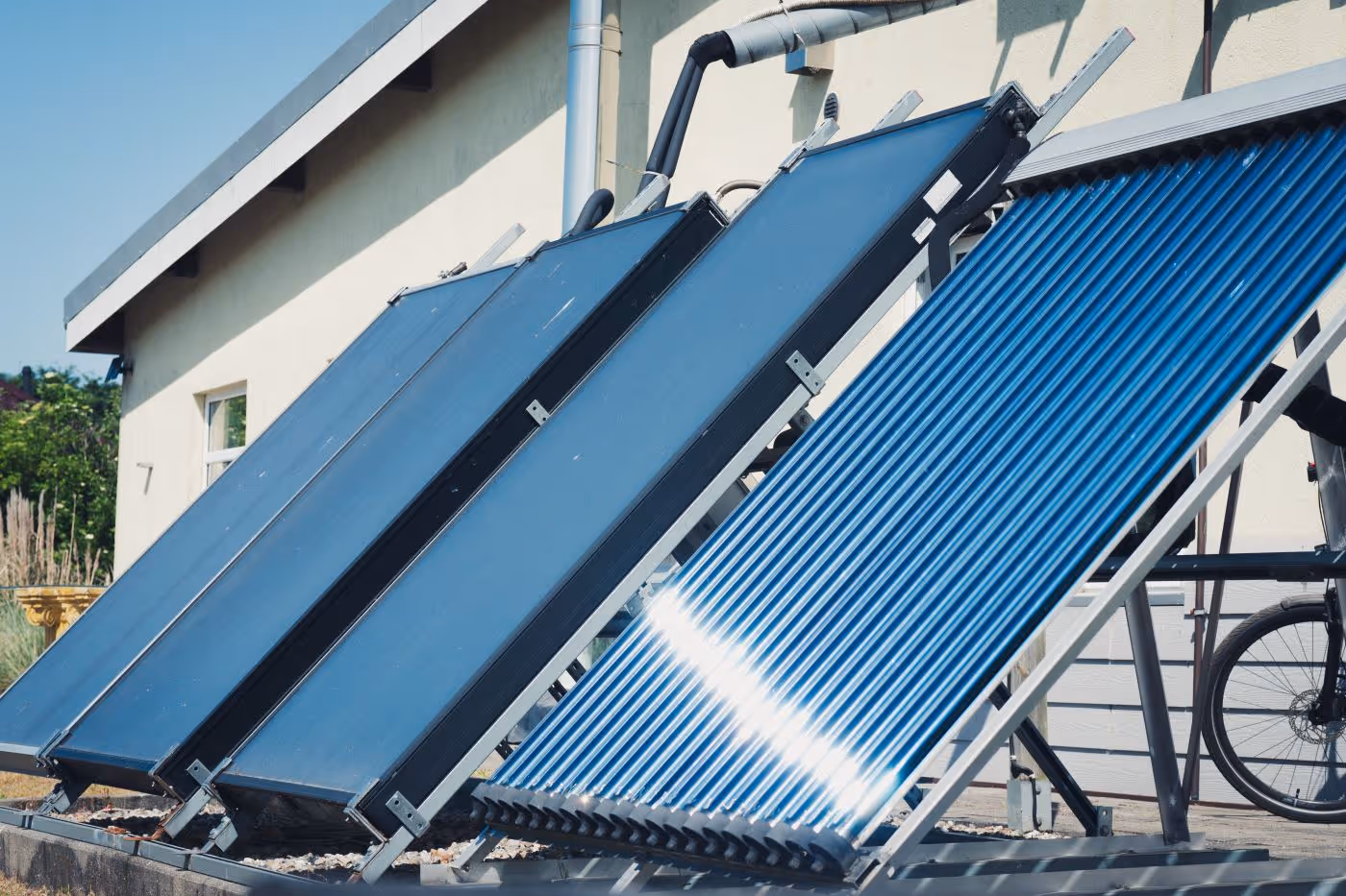 Eine Solarthermieanlage.