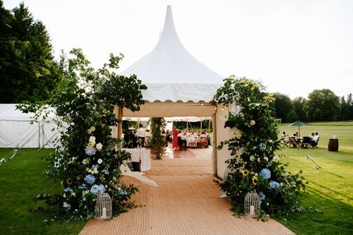 blue and yellow wedding flowers rutland wedding florist