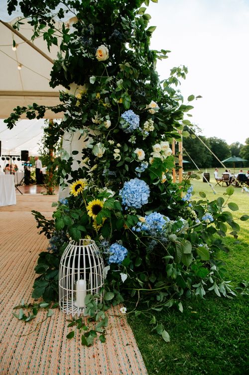 blue and yellow wedding flowers rutland wedding florist