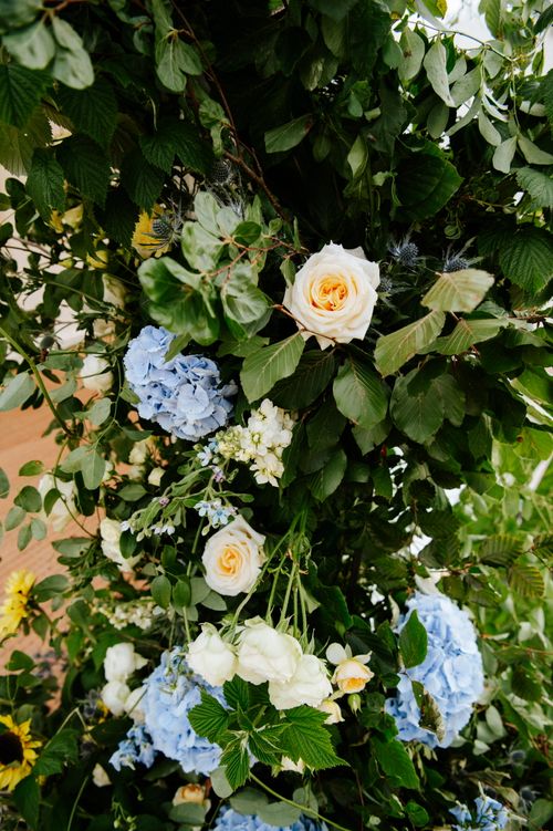 blue and yellow wedding flowers rutland wedding florist