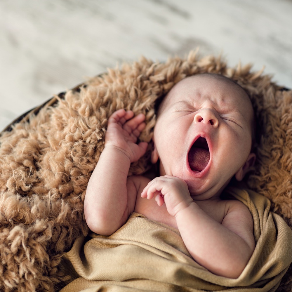 Baby yawning