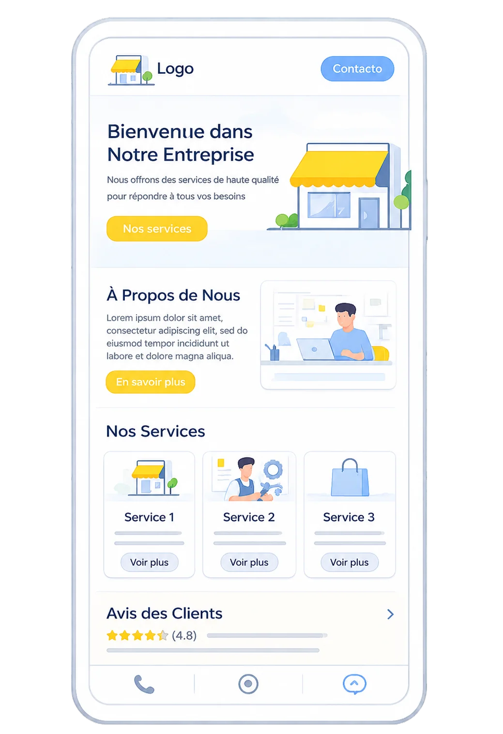 Création de site internet professionnel sur mobile pour entreprise