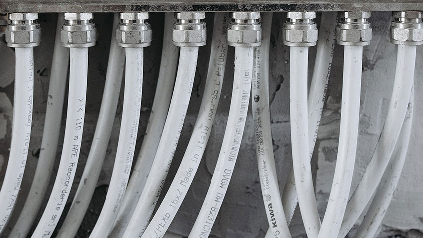 Hydronic pipework representing HVAC retrofit analysis, system assessment and physics-based feasibility studies for building decarbonisation with Hysopt Feasibility.