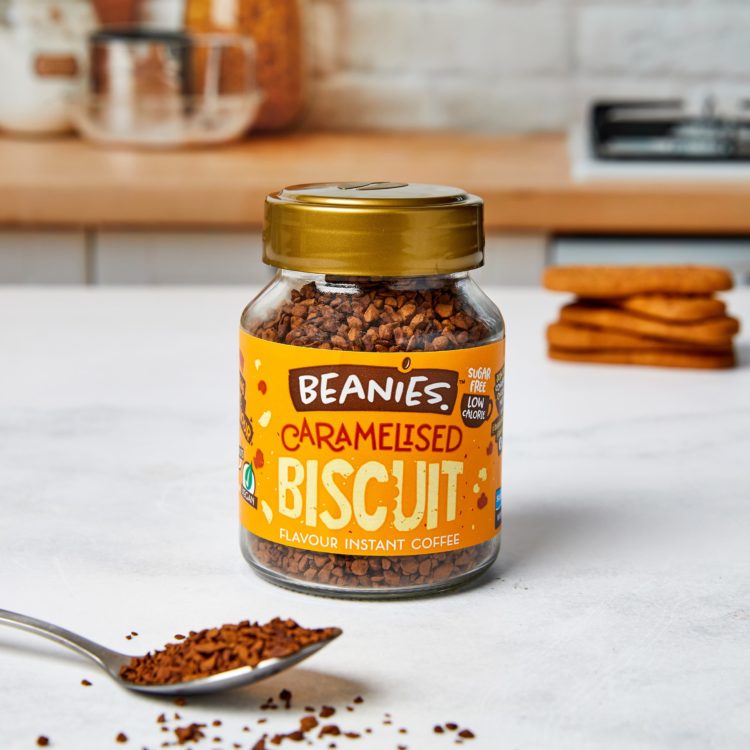 Beanies flavoured instant coffee packaging