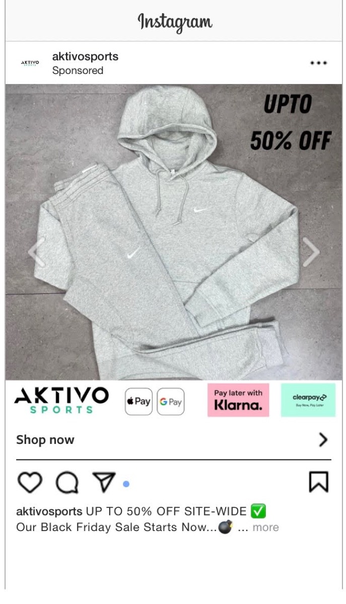 Aktivo Sports ad creative 3