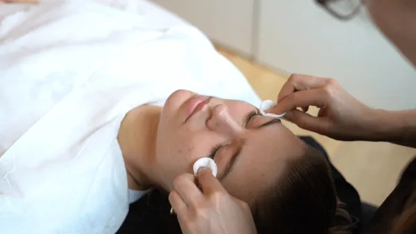 Woman getting a facial treatment