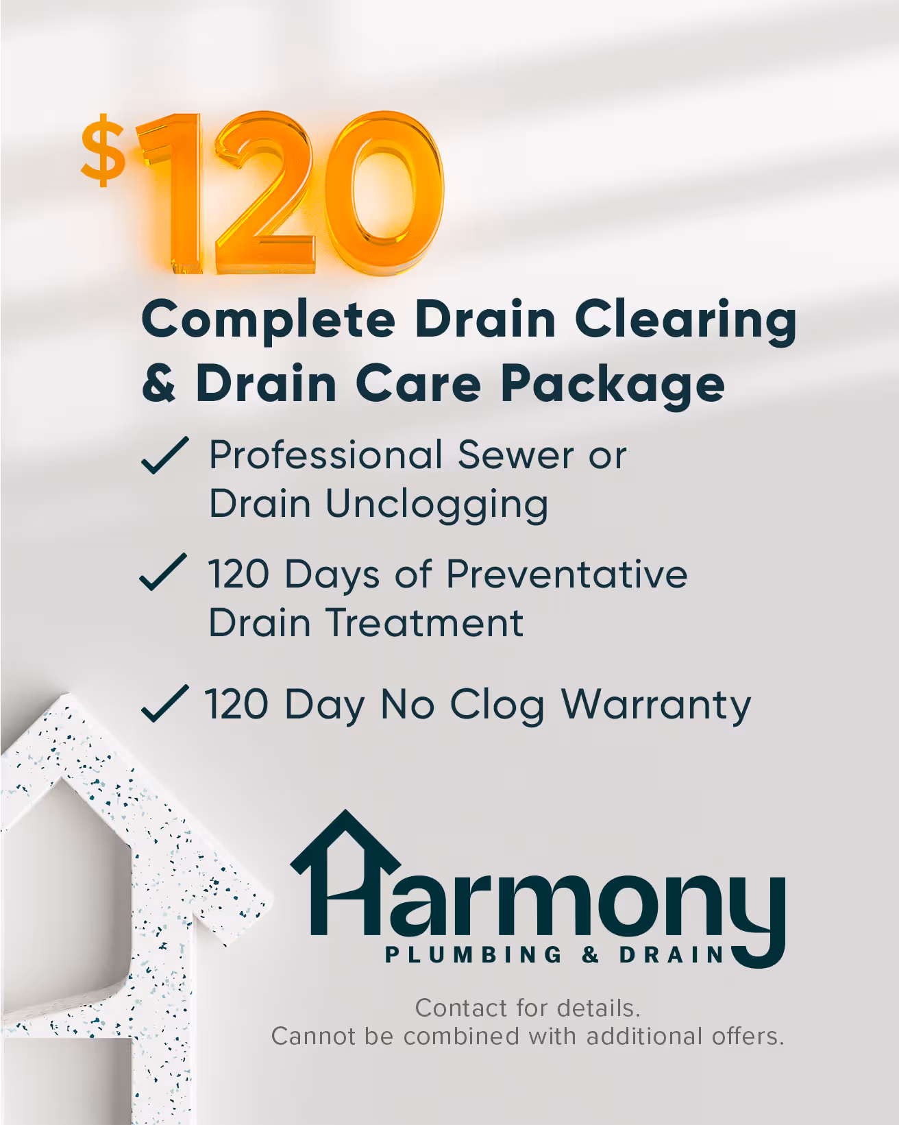 $120 drain cleaning special