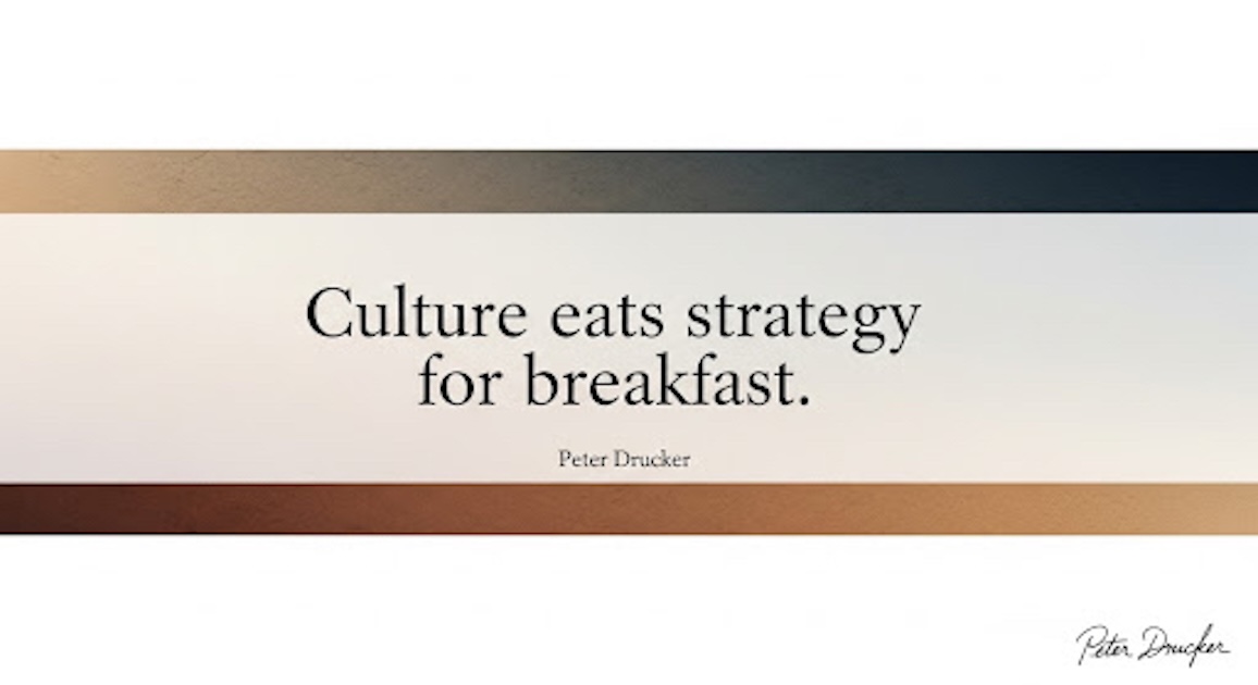 Zitat von Peter Drucker Culture eats strategy for breakfast