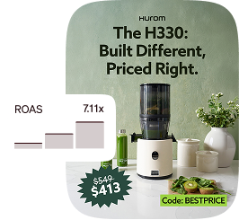 A HUROM juicer that is on sale for $413.