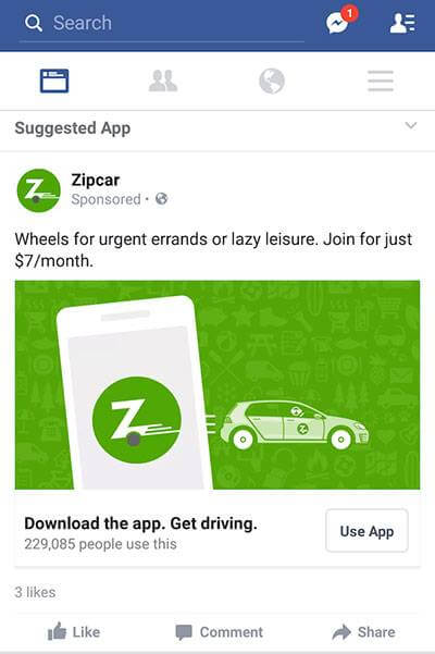 Bumble in-feed ad