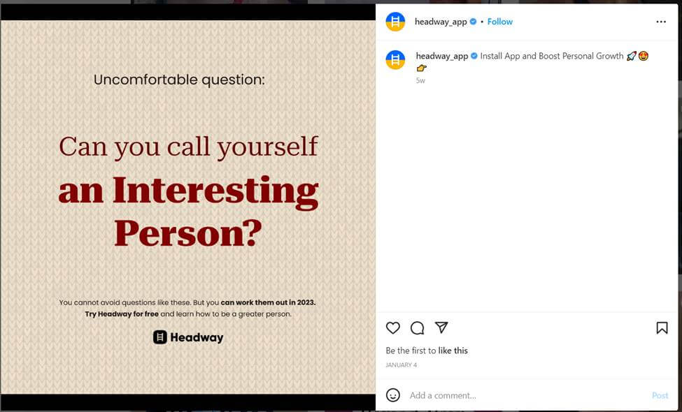 Headway app creative copy