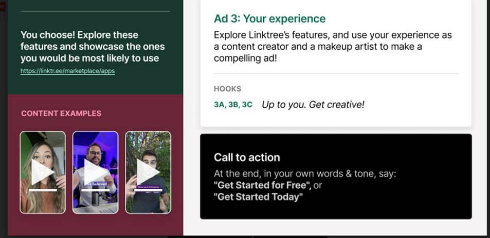 Linktree creative brief