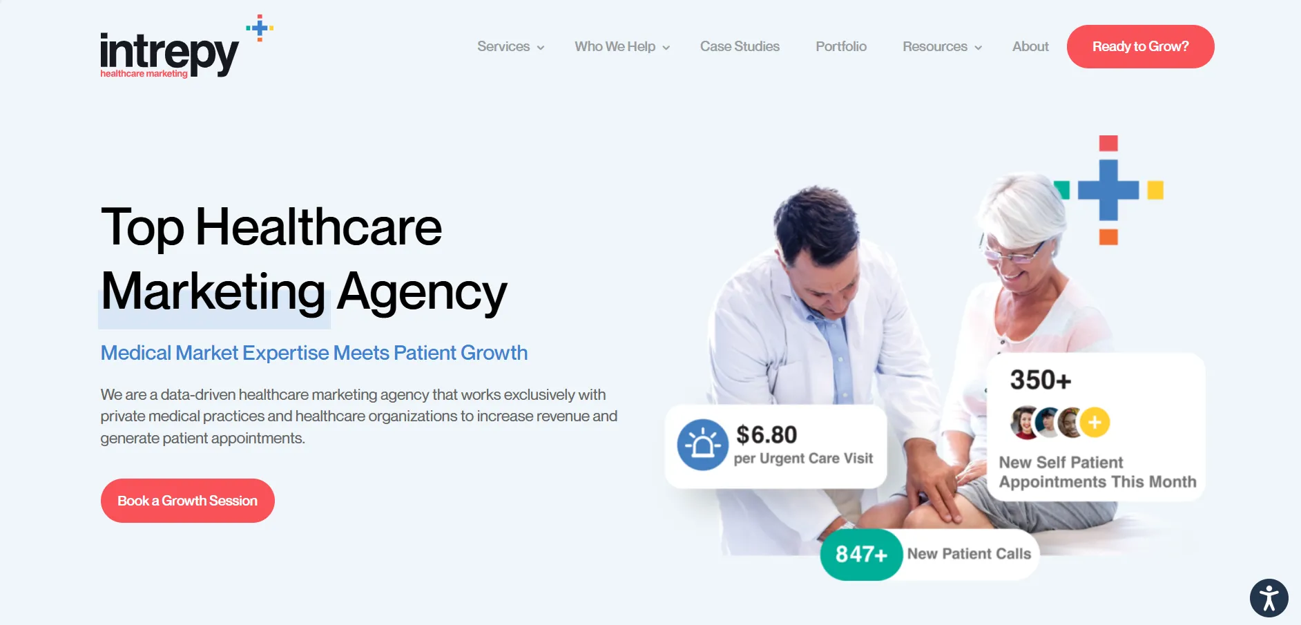Intrepy Healthcare Marketing focuses on patient growth for private medical practices.