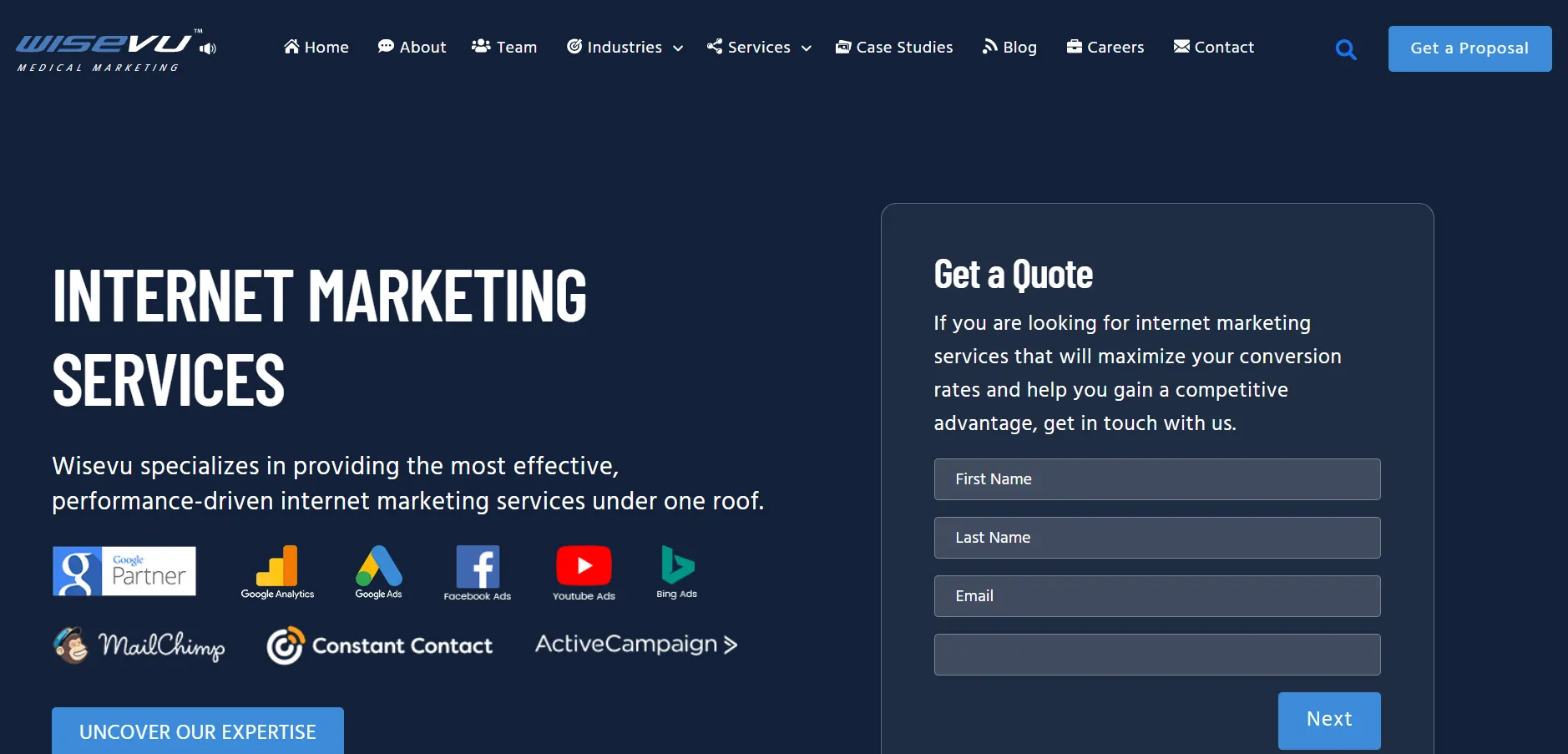 Wisevu provides performance-driven internet marketing for healthcare clients.