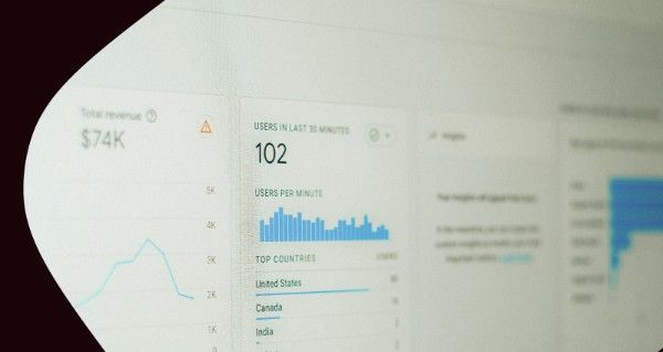 A computer screen with a graph showing the number of users in the last 15 minutes.