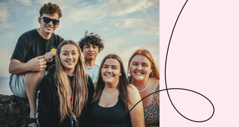 A group of friends posing for a picture.