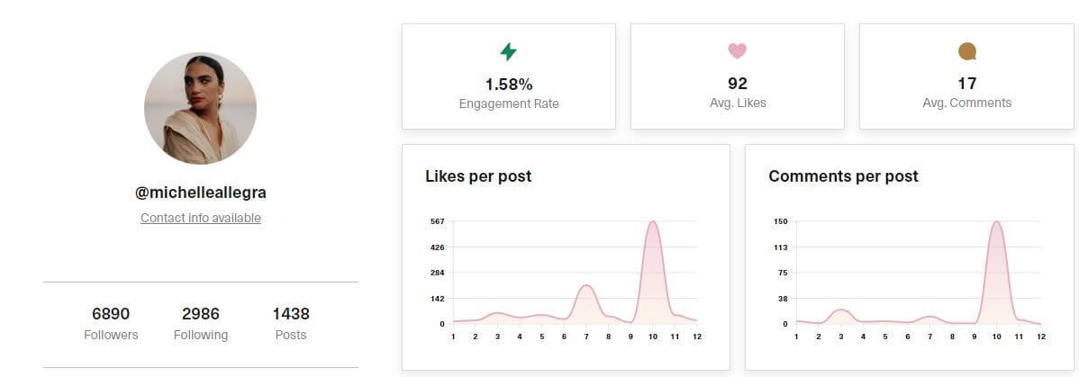 image11 @michelleallegra Instagram account analysis