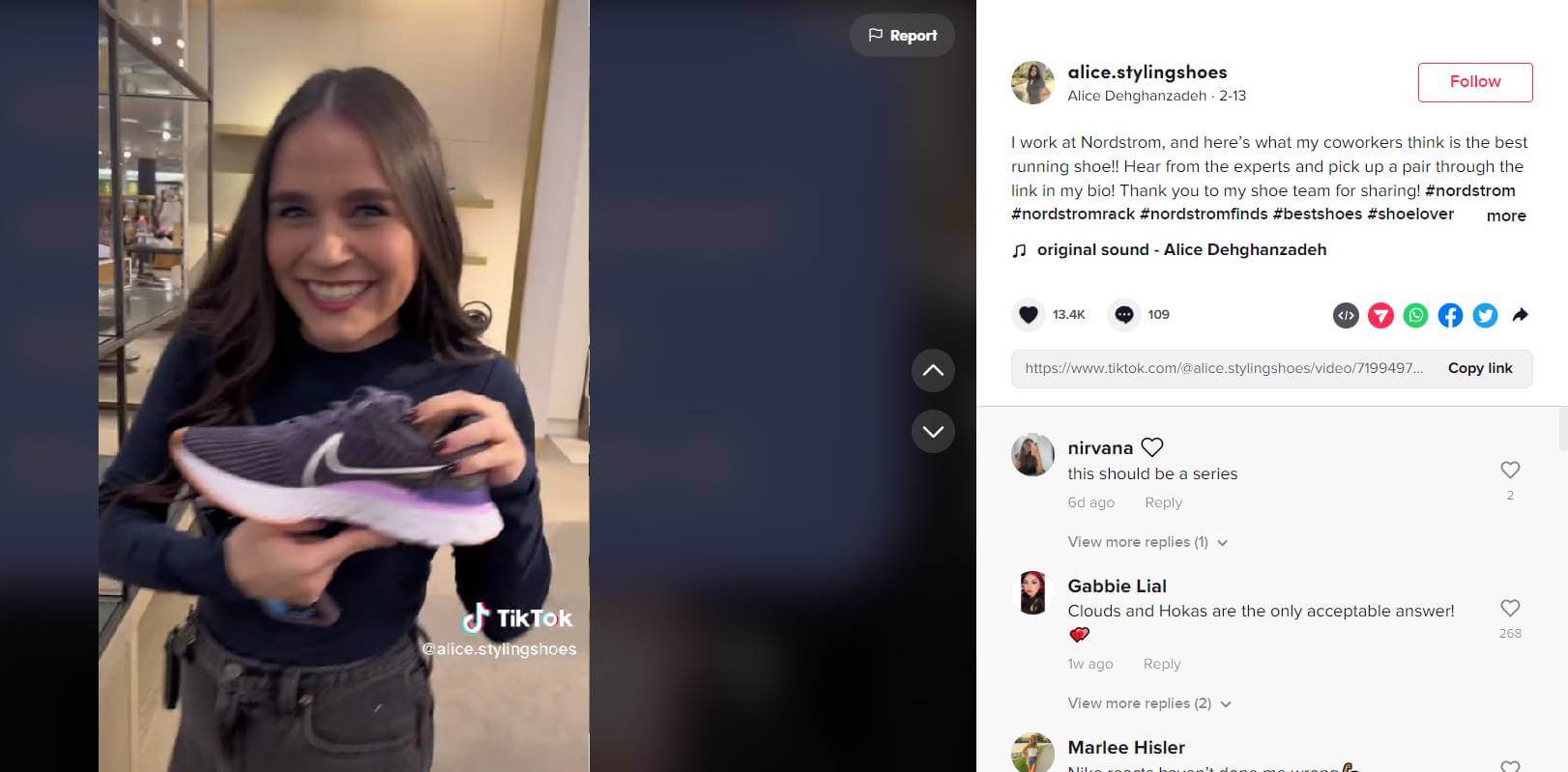 Nordstrom and Wildfang TikTok influencer campaign