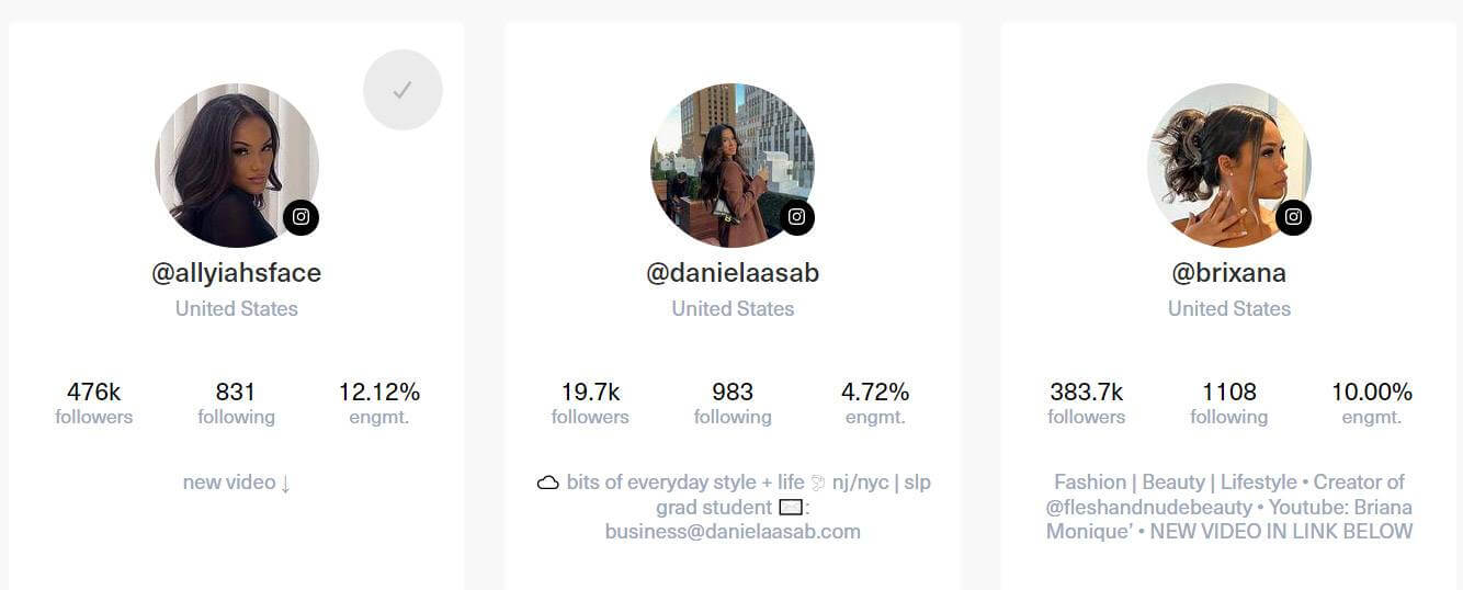 Inbeat influencer database