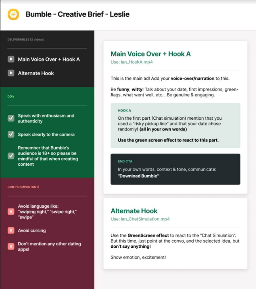 Bumble Creative Brief