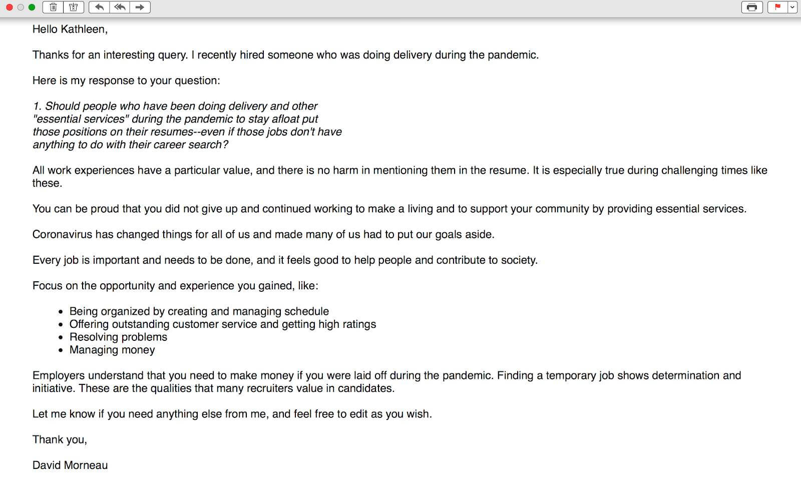 Example of a successful HARO Pitch