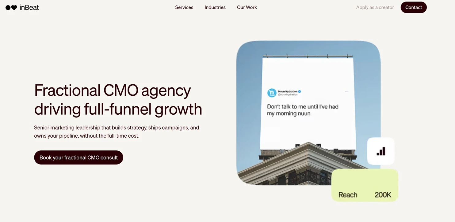 Top Fractional CMO Agency: inBeat