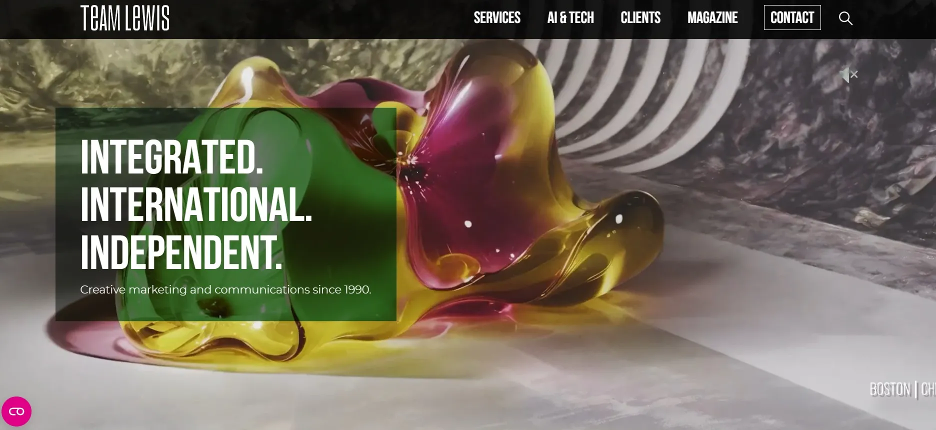 TEAM LEWIS marketing agency offering PR, digital, and creative services.