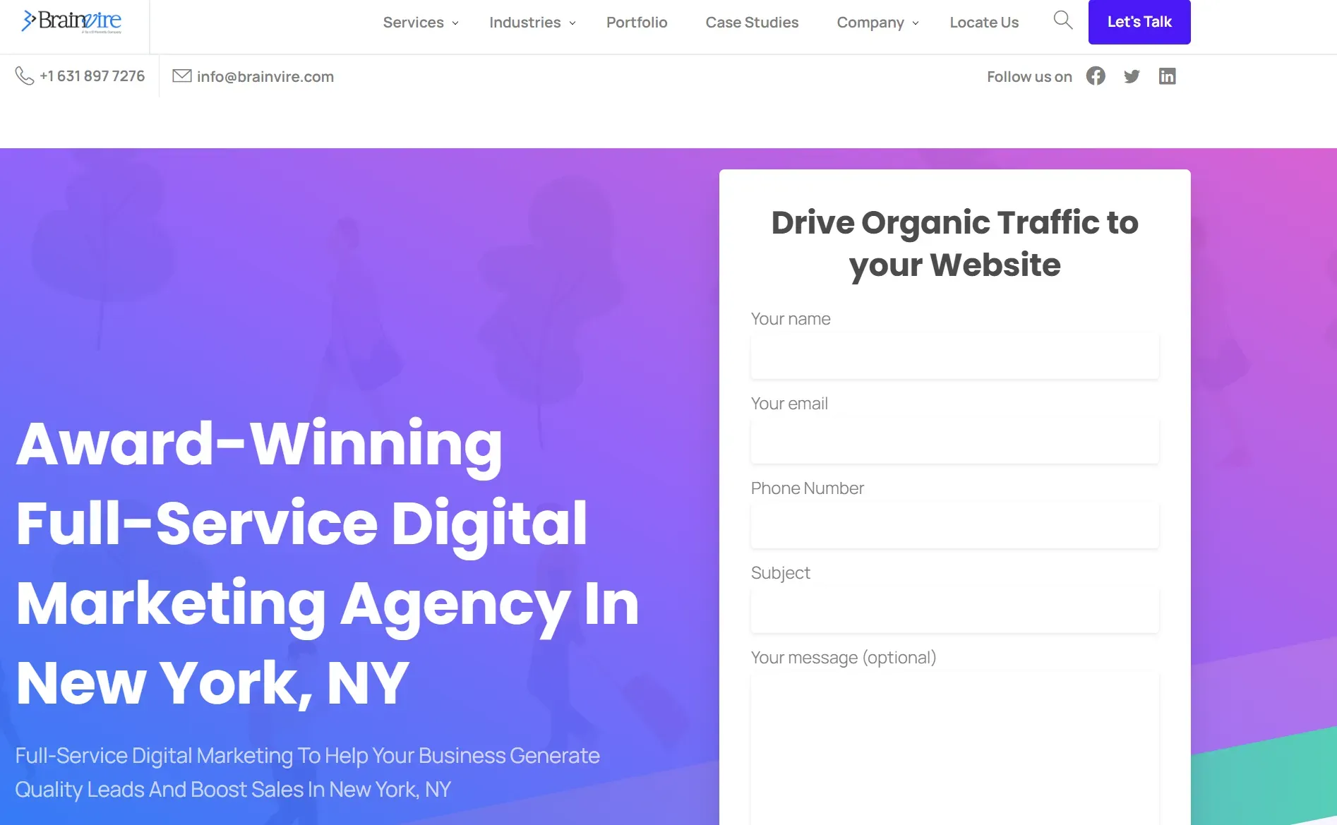 Brainvire digital marketing agency driving SEO, traffic, and lead growth.