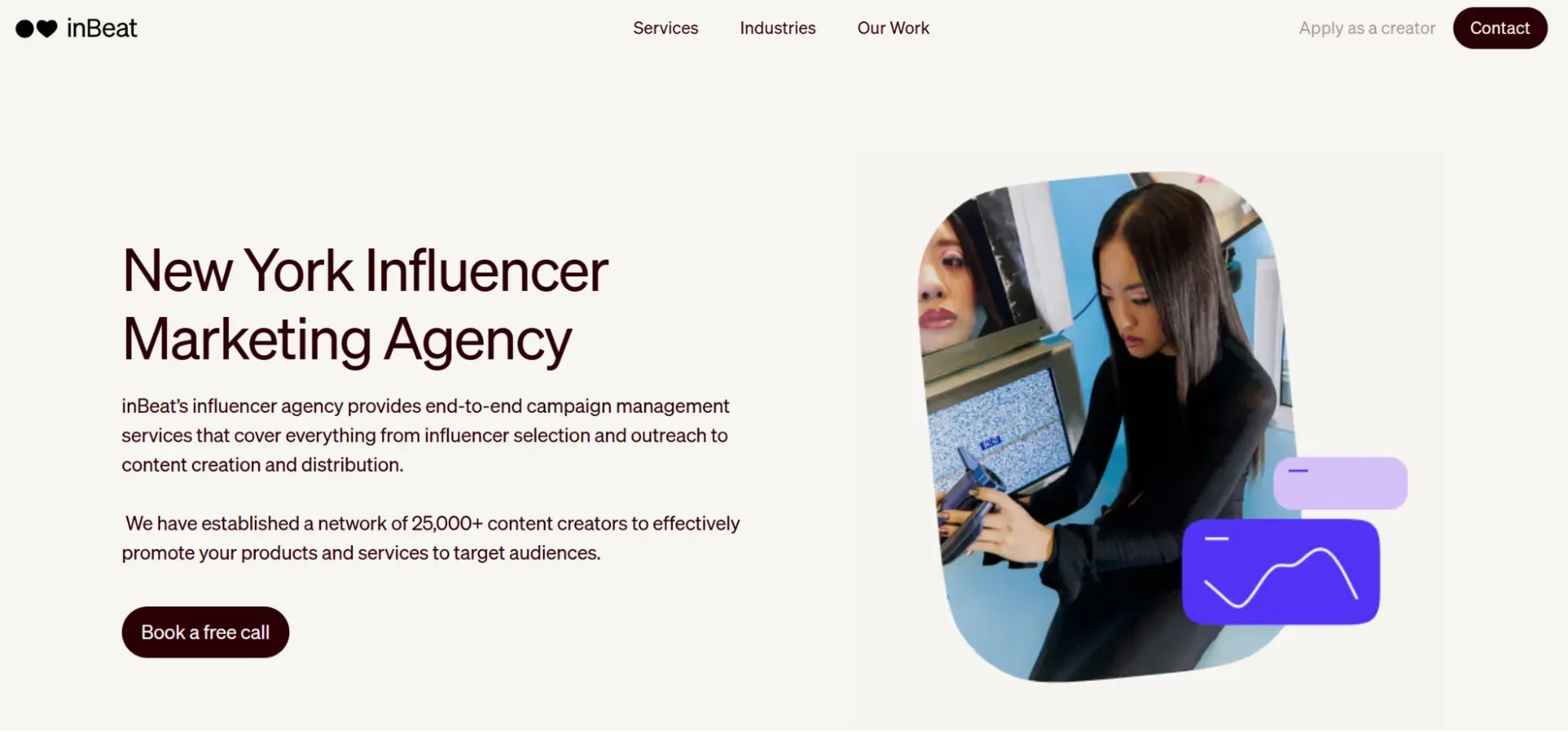 inBeat influencer marketing agency managing creators, campaigns, and content.