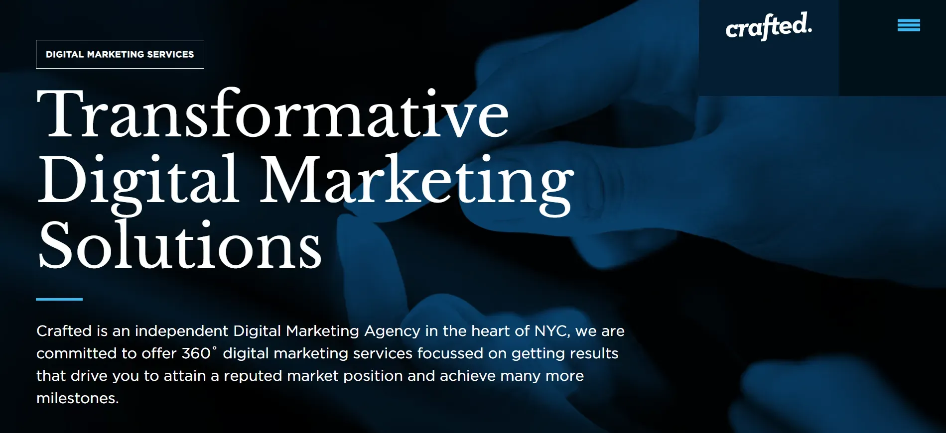 Crafted digital marketing agency offering branding, SEO, and web design.