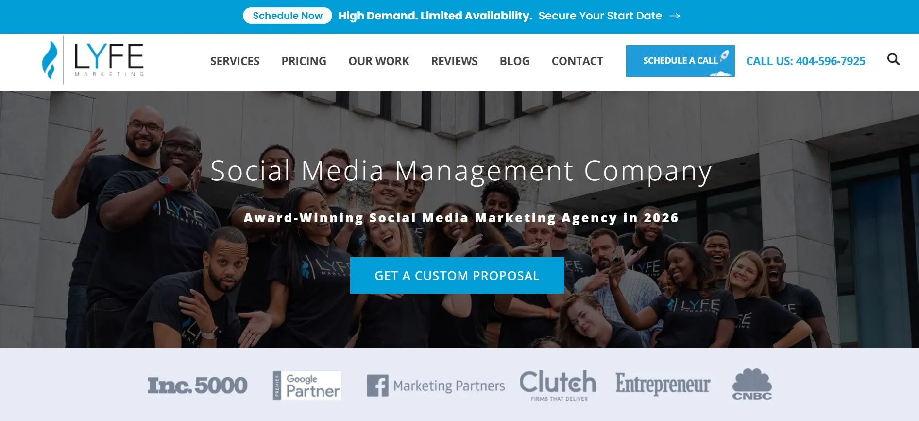 LYFE Marketing agency managing social media and paid advertising.