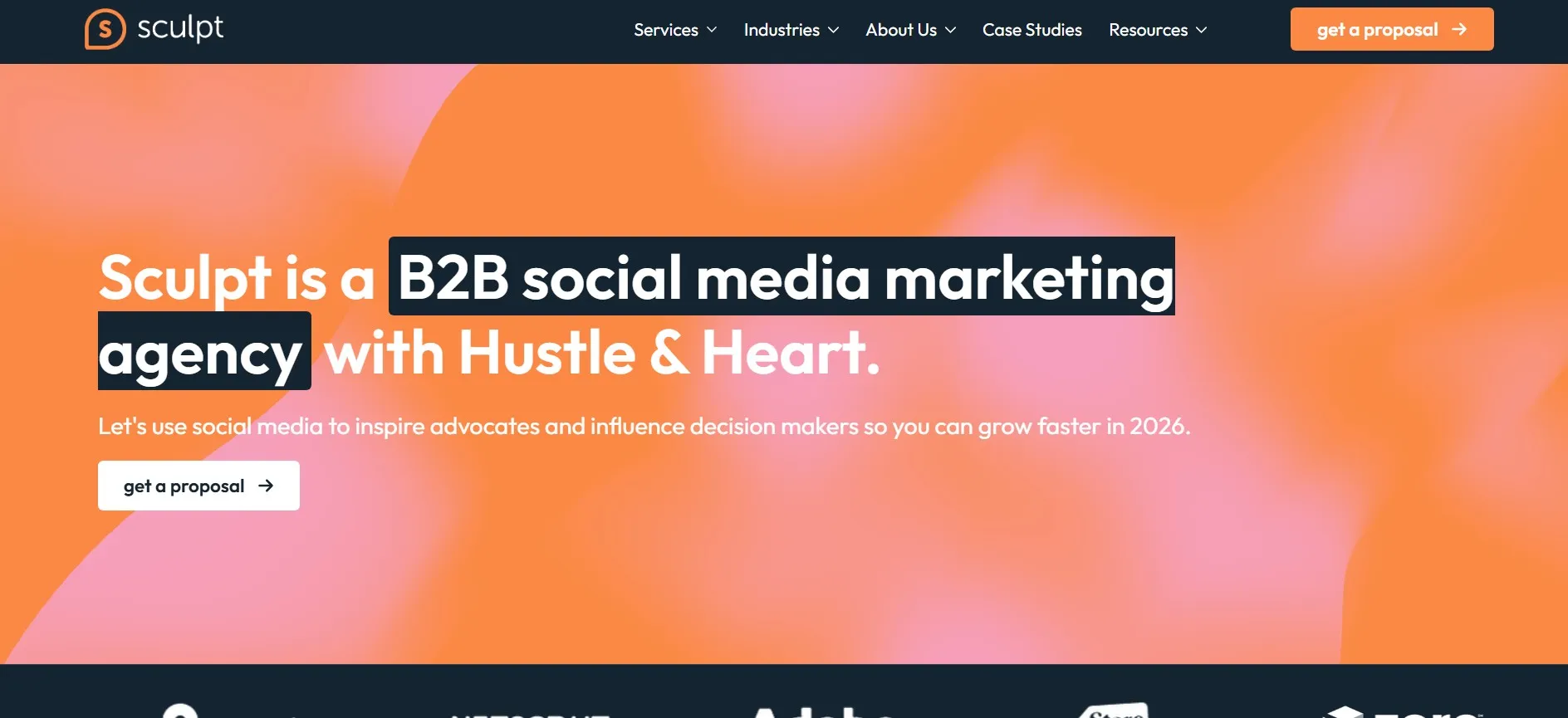 Sculpt B2B social media agency focused on LinkedIn growth and content.