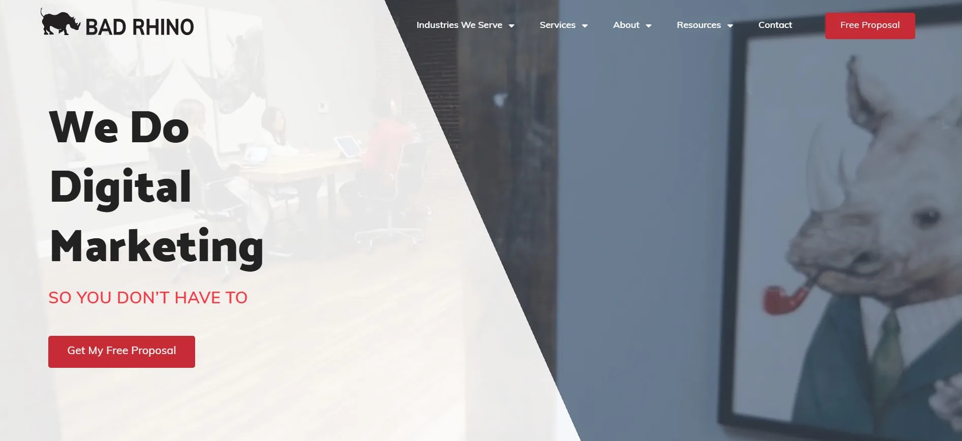 Bad Rhino agency managing social media and digital marketing services.