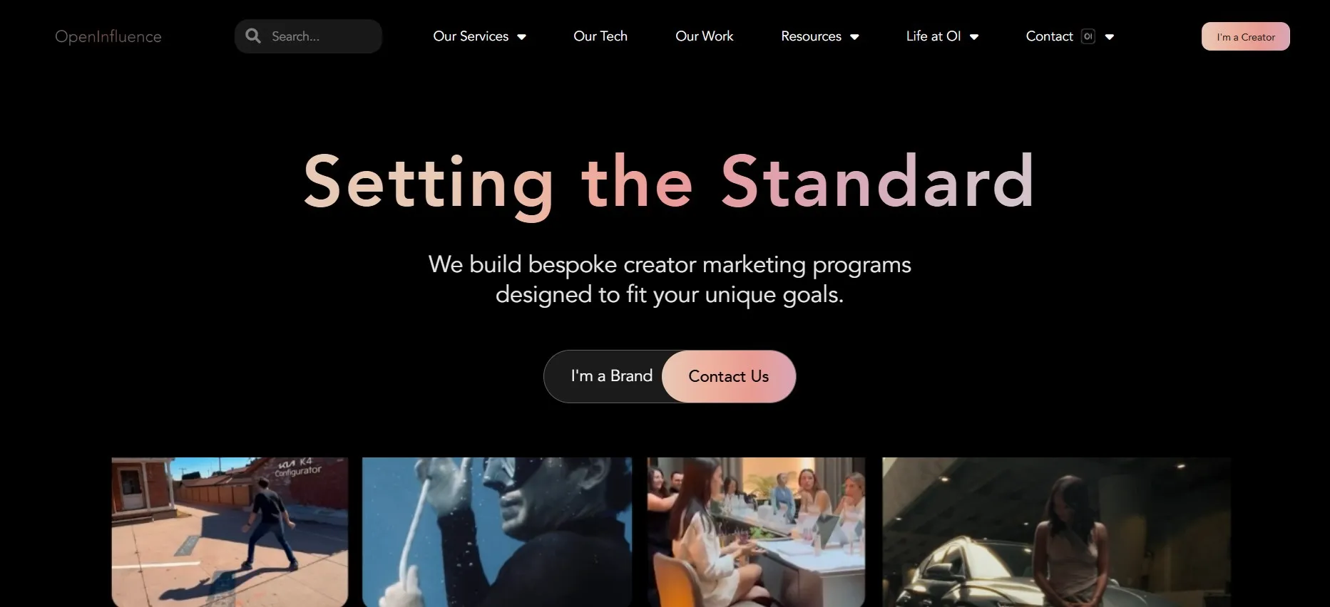 Open Influence agency delivering AI-driven influencer marketing programs.