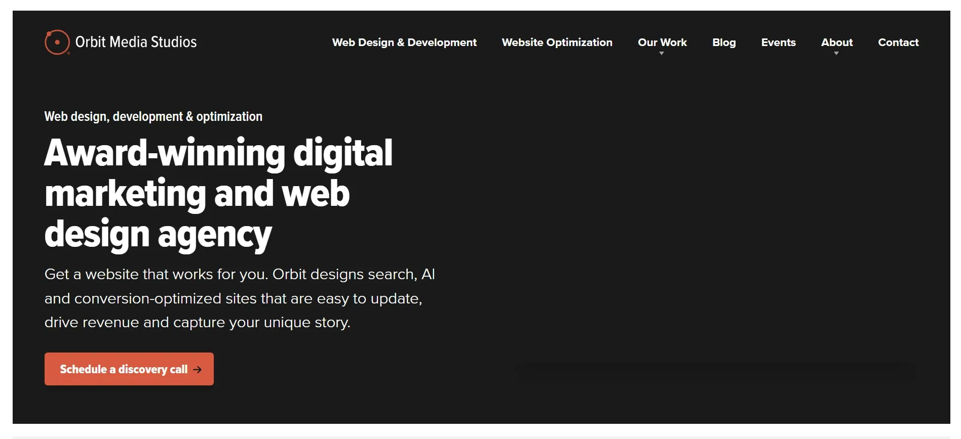 Orbit Media Studios web design agency for SEO, conversion, and website growth.