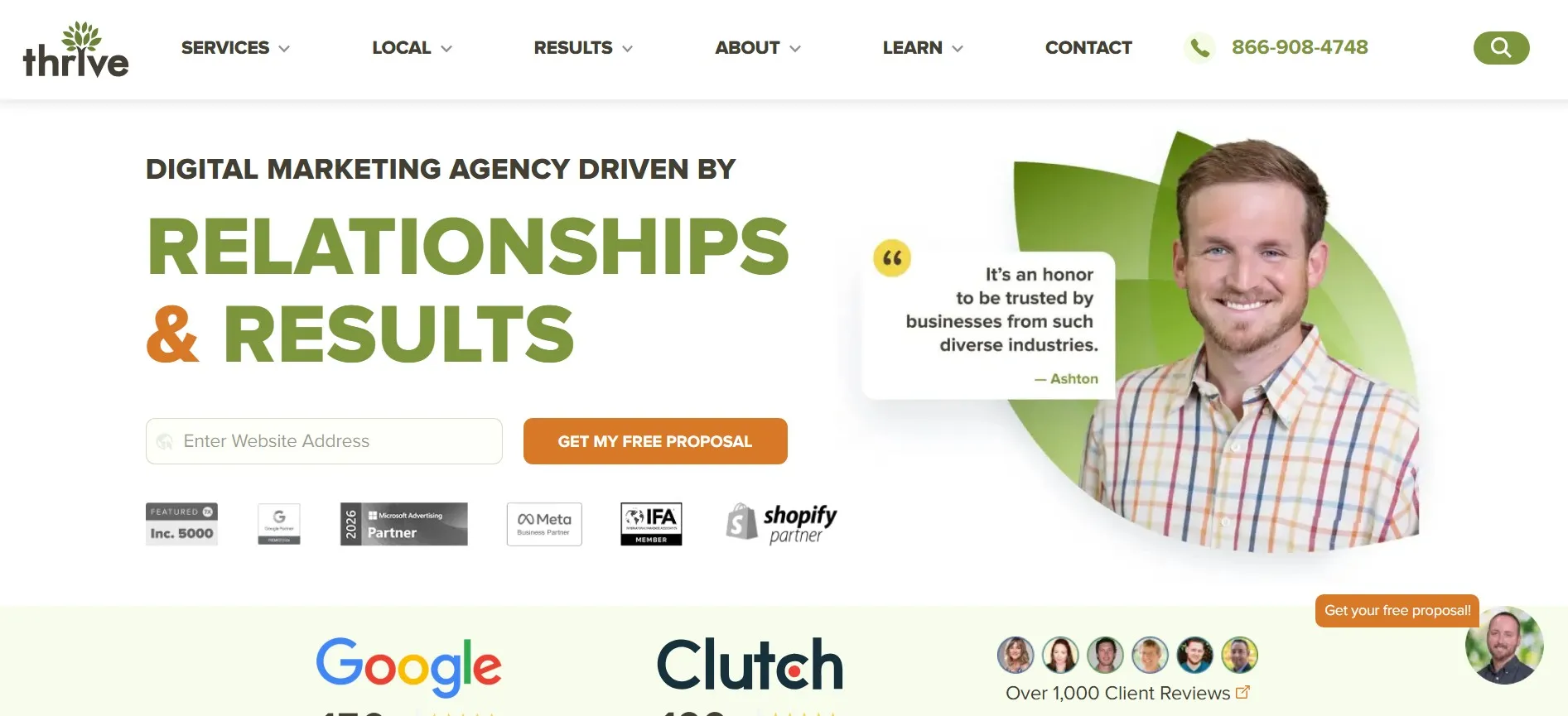 Thrive digital marketing agency for SEO, paid ads, CRO, and relationship-led results.