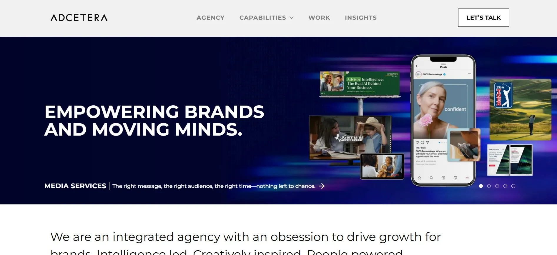 Adcetera integrated agency for media, brand strategy, creative, and campaign work.