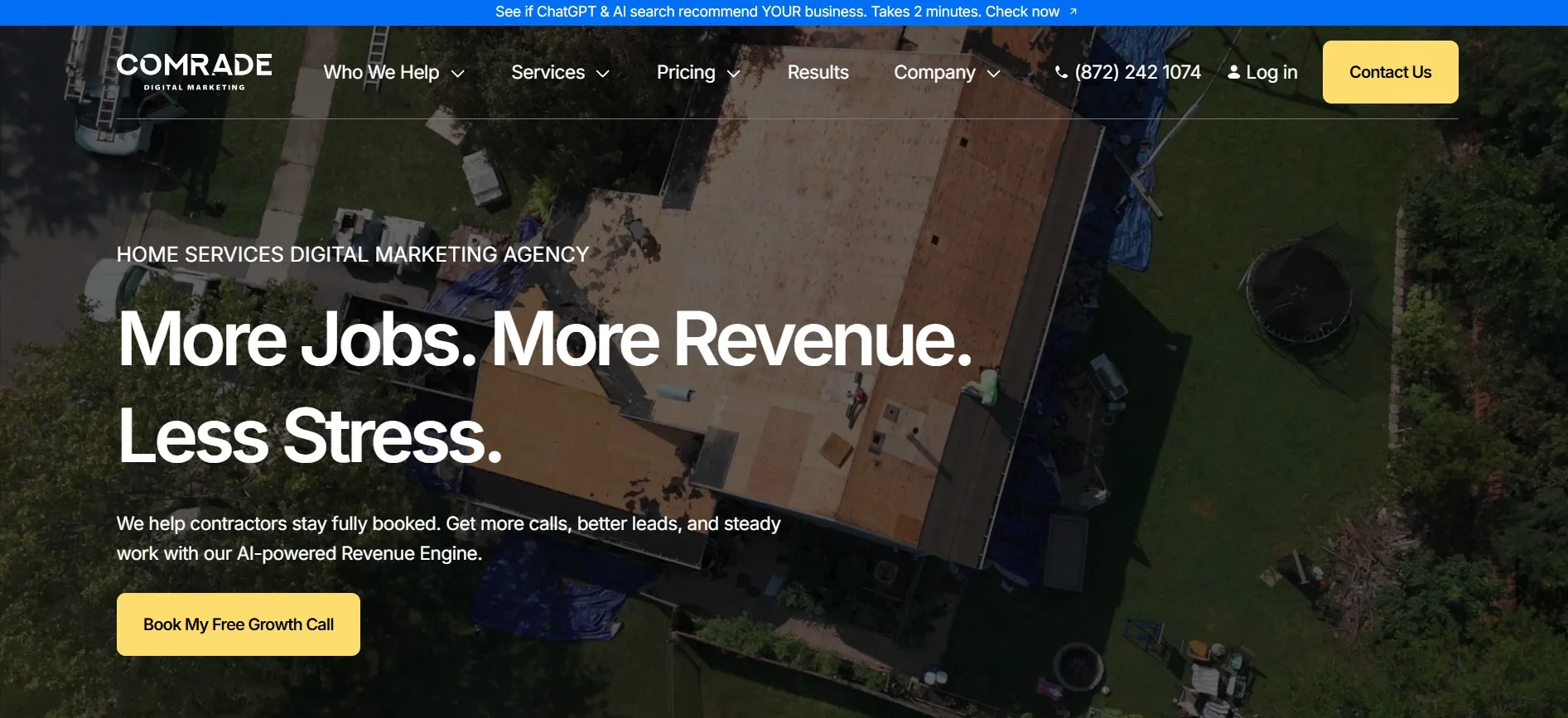 Comrade contractor marketing agency for SEO, paid ads, and booked service jobs.