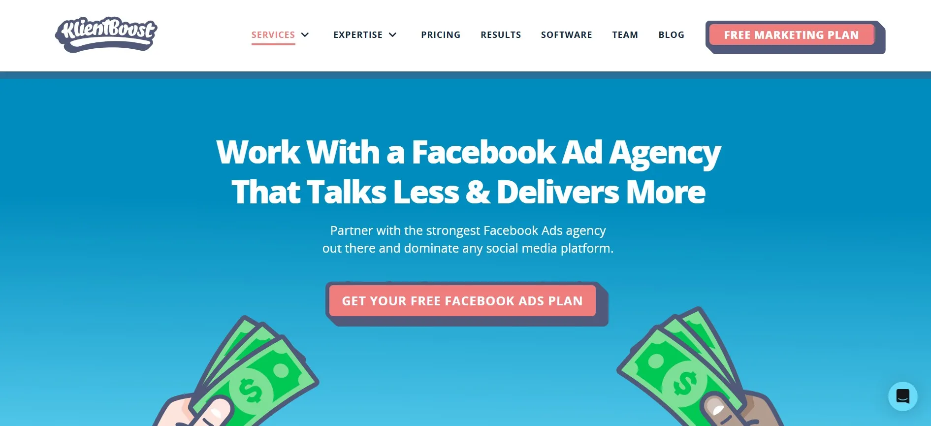 KlientBoost builds Facebook ad campaigns tied to stronger landing page results.