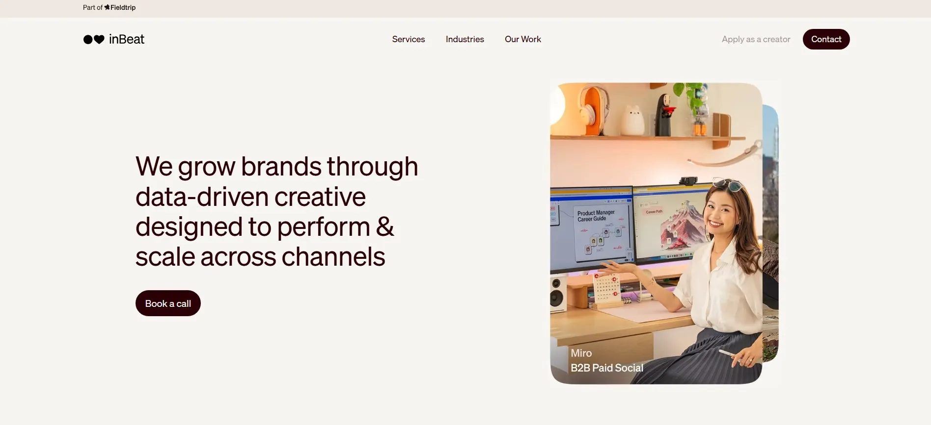 inBeat creator marketing agency for data-driven creative across channels.