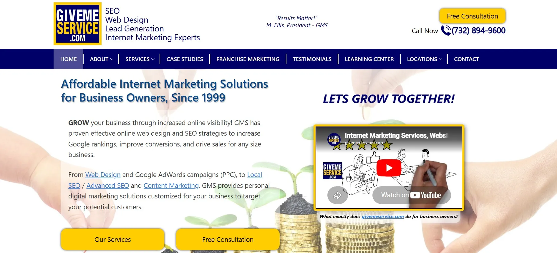 GiveMeService.com provides SEO, web design, and lead generation for SMBs.