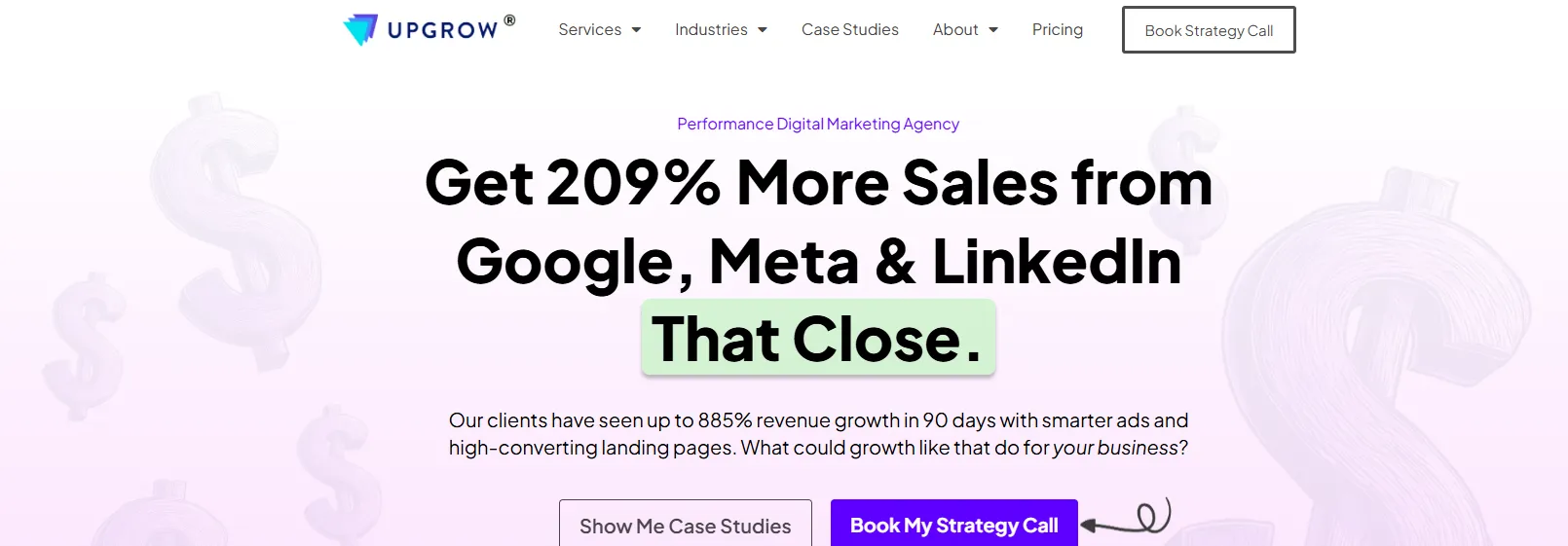 Upgrow digital marketing agency for B2B SaaS and tech startup paid media and SEO growth.