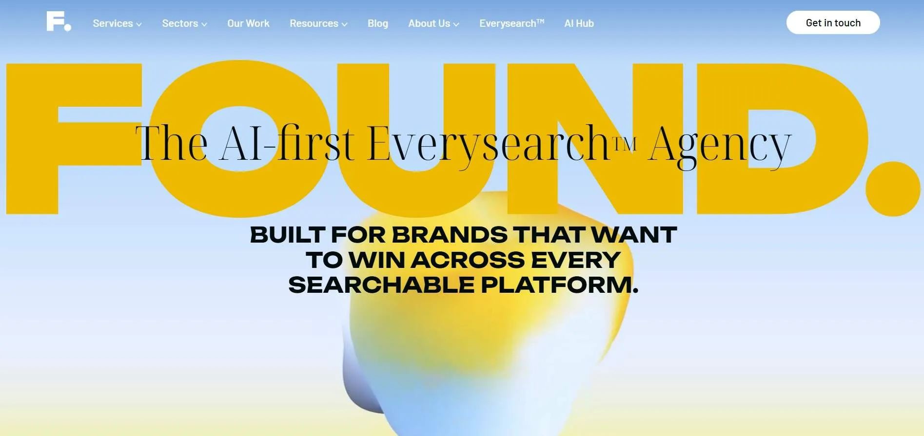 Screenshot of the homepage of Found, a UK digital marketing agency.