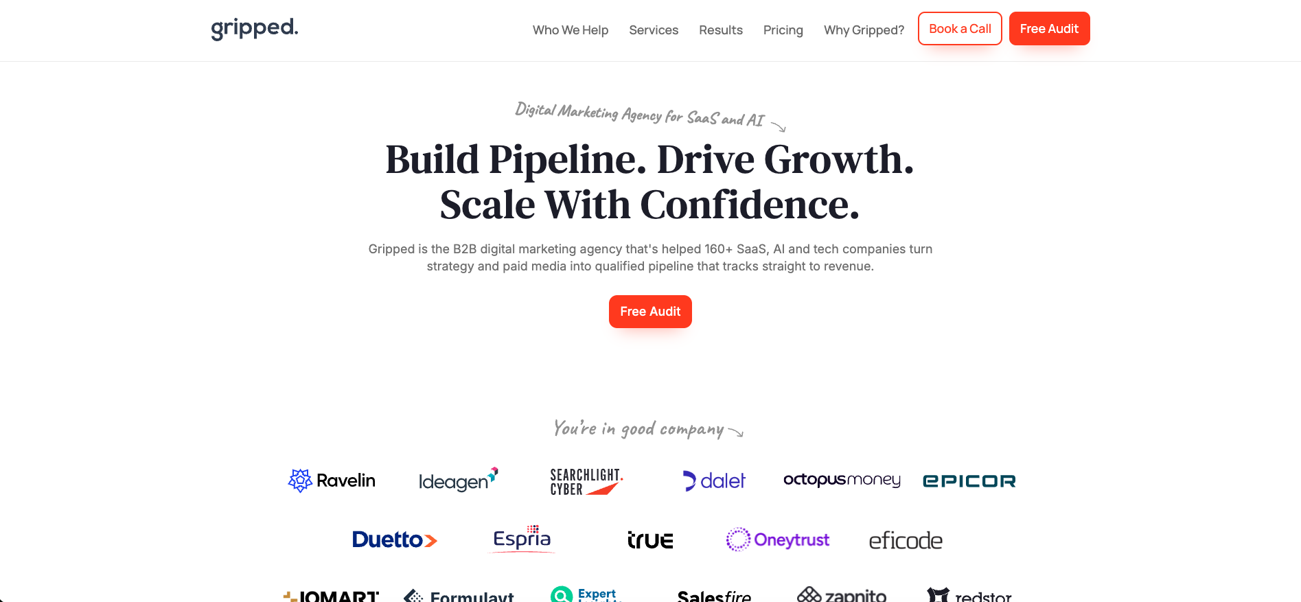 Gripped homepage screenshot