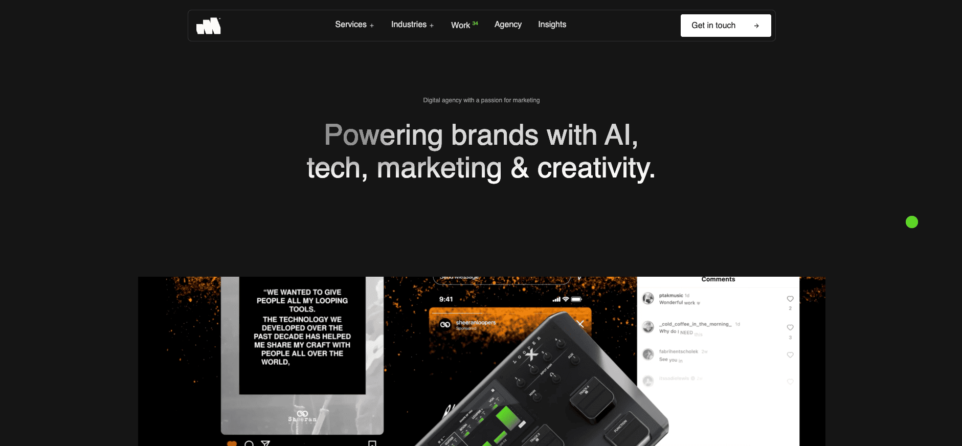 make agency homepage screenshot