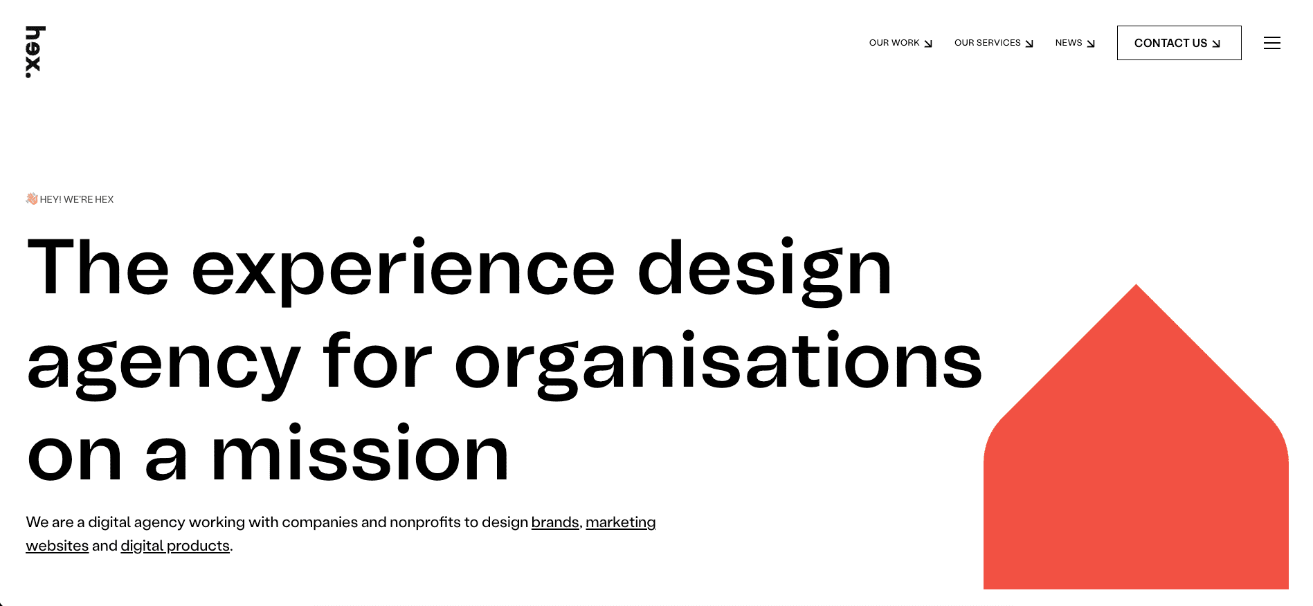 hex digital homepage screenshot