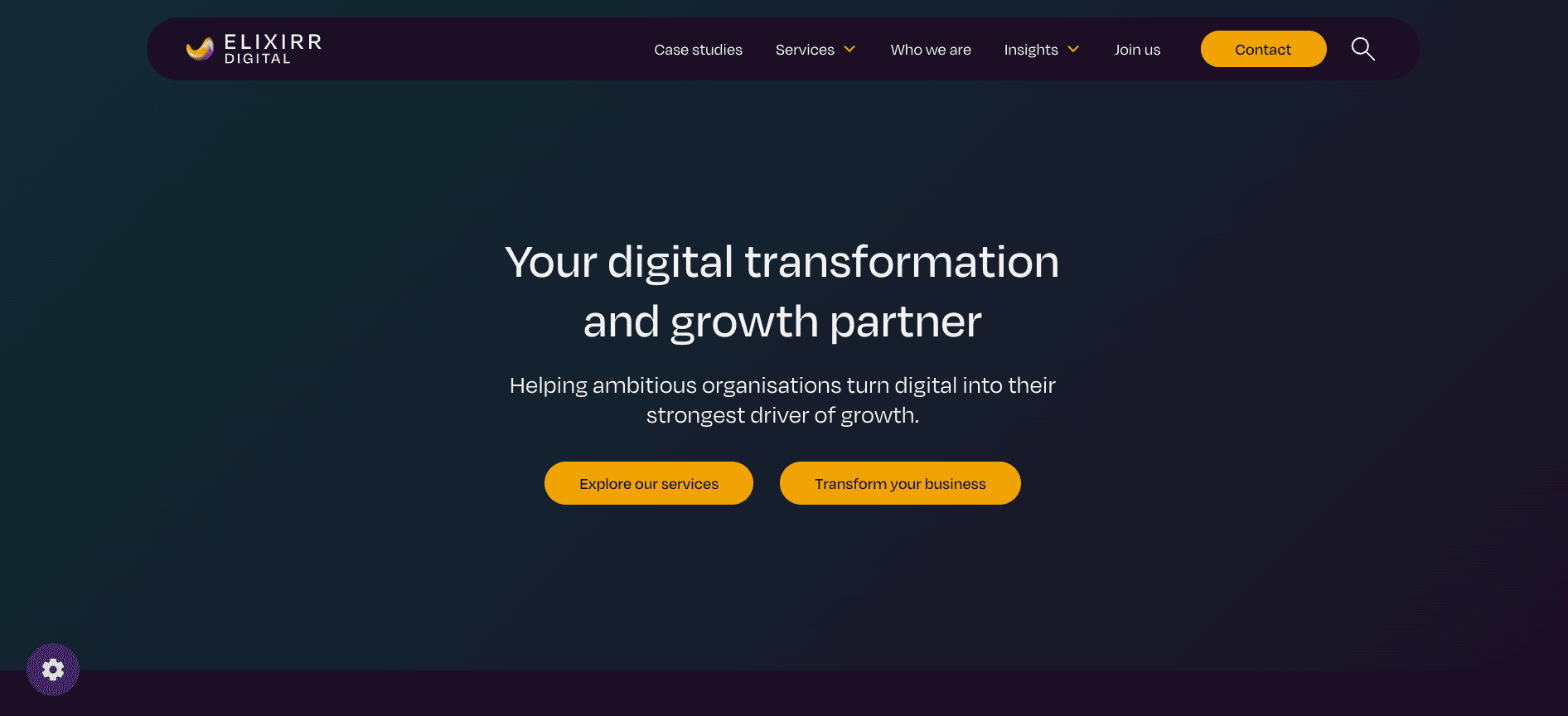 elixirr digital homepage screenshot