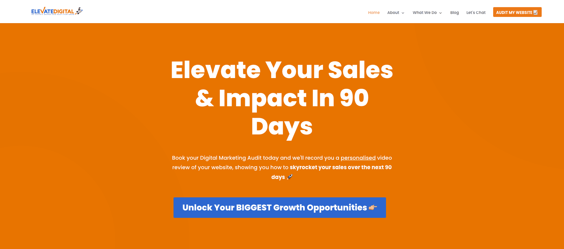 elevate digital solutions homepage screenshot