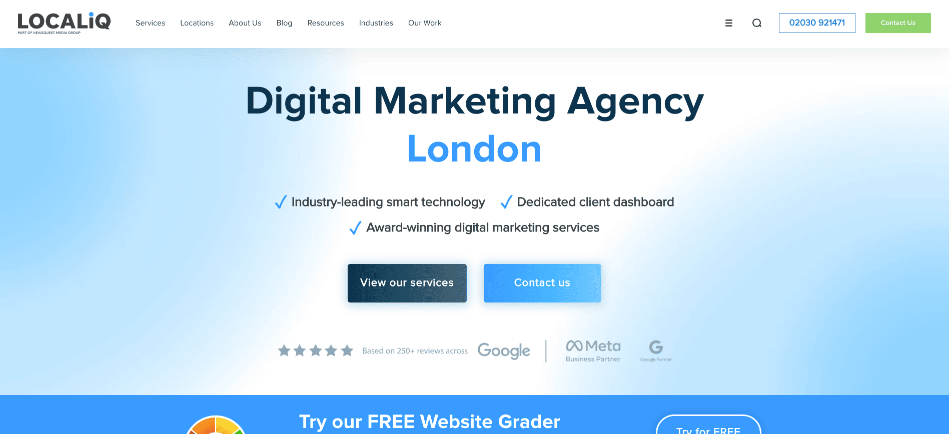 LOCALiQ UK homepage screenshot