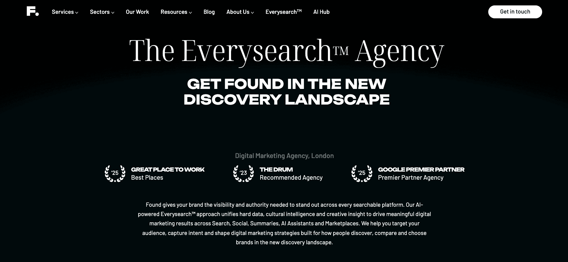 Found homepage screenshot